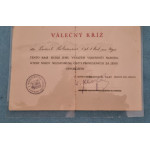 Dekret Československý Válečný kříž 1914-18 - uděleno 1920 podpis Václav Klofáč