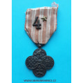 Československý Válečný kříž 1914 - 1919 - vydání 1945-1946 - 1x stříbrná hvězdička za individuální pochvalu v rozkaze armády a číslo pluku 4 -var. III. 