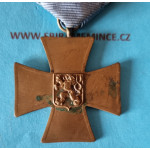Pamětní medaile Československého dobrovolce z let 1918 - 1919 - KŘÍŽ V TĚŽKÝCH DOBÁCH - varianta matný typ , kratší ouško , R-U úprava stužky