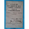 Autogram generál Rudolf Gajda - kartička - Vítězi divisních závodů v roce 1924 v Košicích