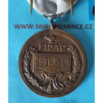 Pamětní medaile Mezinárodní federace starých bojovníků FIDAC bez podpisu s letopočtem - var.b