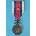 Bronzová medaile krále Karla IV. „ Za věrné služby “ 1918-19 s meči a podpisem OP