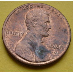 1 (one) cent Lincoln 1986 D - Cu