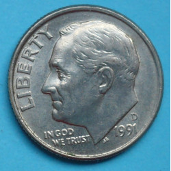  1 (one) dime Roosevelt 1991 D - CuNi