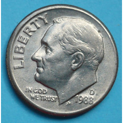  1 (one) dime Roosevelt 1988 D - CuNi