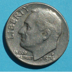  1 (one) dime Roosevelt 1974 D - CuNi