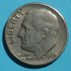  1 (one) dime Roosevelt 1966 - CuNi