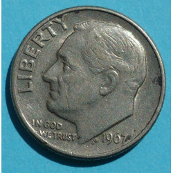  1 (one) dime Roosevelt 1967 - CuNi