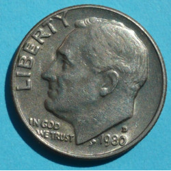  1 (one) dime Roosevelt 1980 D - CuNi