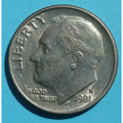  1 (one) dime Roosevelt 1981 D - CuNi