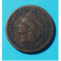 USA - 1 ( one ) cent 1875 indián - hlava indiána - Indian Head , bronz 
