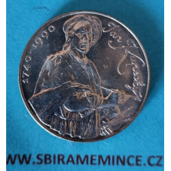 ČSSR - 100 Korun 1990, 250. výročí úmrtí Jána Kupeckého - Ag