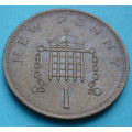 Anglie 1 new penny Elizabeth II. 1971 - Cu