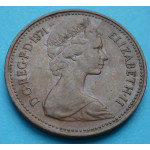 Anglie 1 new penny Elizabeth II. 1971 - Cu