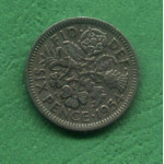 Anglie 6 (six) pence Elizabeth II. 1954 EFCT - CuNi