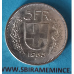 Švýcarsko - 5 frank 1965 B - Ag