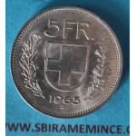 Švýcarsko - 5 frank 1965 B - Ag