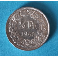 Švýcarsko - 1/2 frank 1963 B - Ag