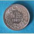 Švýcarsko - 1/2 frank 1965 B - Ag