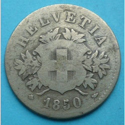 Švýcarsko 20 rappen 1850 BB - billon