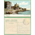 Sassnitz a R. - pláž s hudebním pavilonem - LODĚ - prošlá 1922