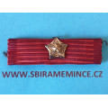 Stužka našívací s miniaturou - Řád Rudé zástavy - N-139