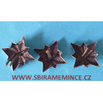 Československá Národní Garda - límcové hodnostní hvězdičky - distinkce - označení pro poddůstojníky - stříbrné