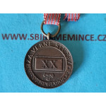 Národní Garda - Fraková miniatura medaile DOK Za věrné služby, medaile za XX služebních let - civilní skupina