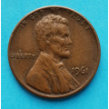 1 (one) cent Lincoln 1961 - Cu