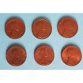 1 (one) cent Lincoln - každý jiný - 6 ks Cu