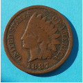USA - 1 ( one ) cent 1887 indián - Indian Head